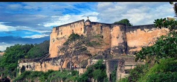Fort Jesus, the historic Portuguese fortress overlooking the Mombasa coastline